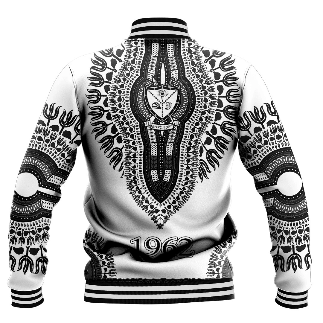 Groove Phi Groove Dashiki (White) Baseball Jackets | Africazone.store