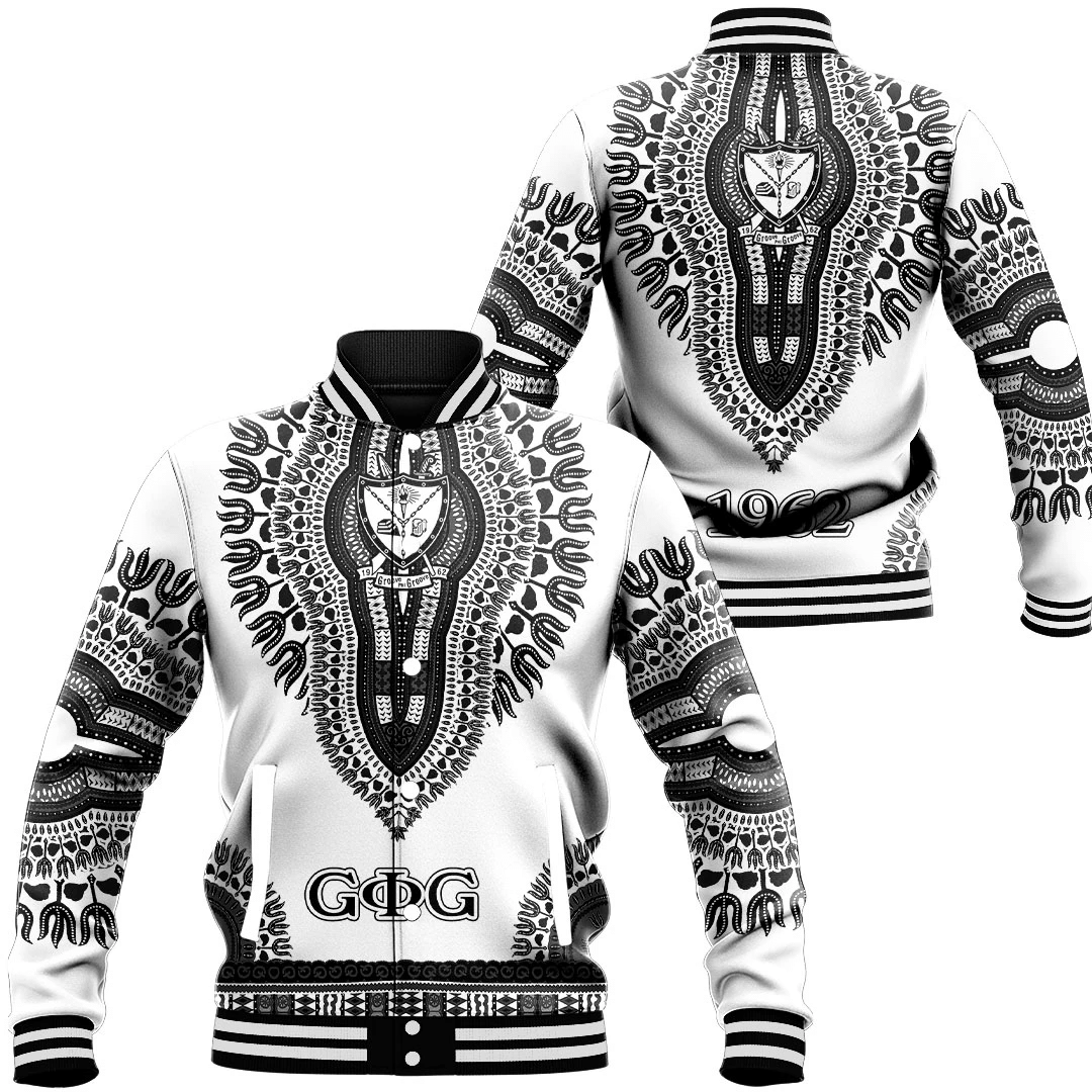 Groove Phi Groove Dashiki (White) Baseball Jackets | Africazone.store