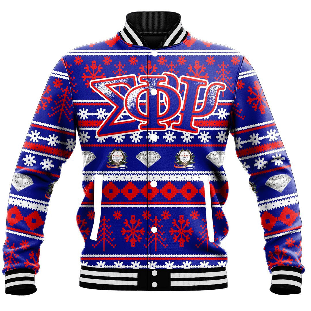 Sigma Phi Psi Letter Christmas Baseball Jackets | Africazone.store