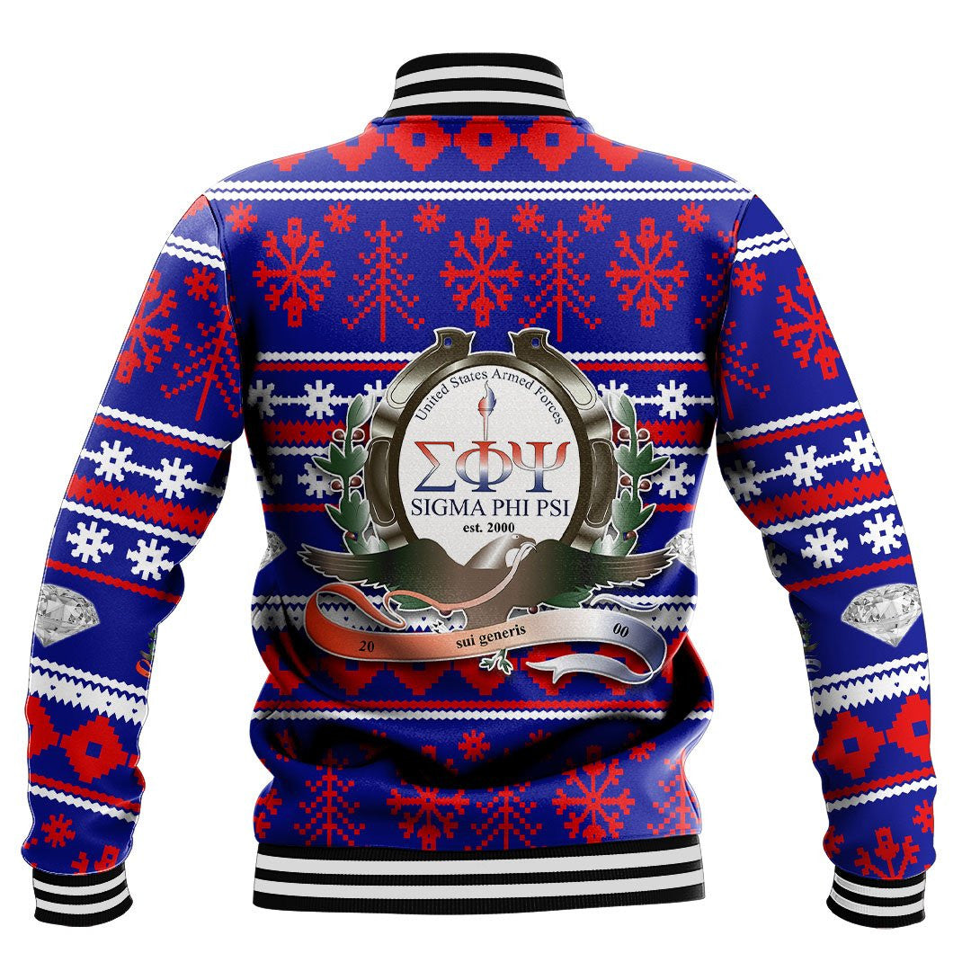 Sigma Phi Psi Letter Christmas Baseball Jackets | Africazone.store