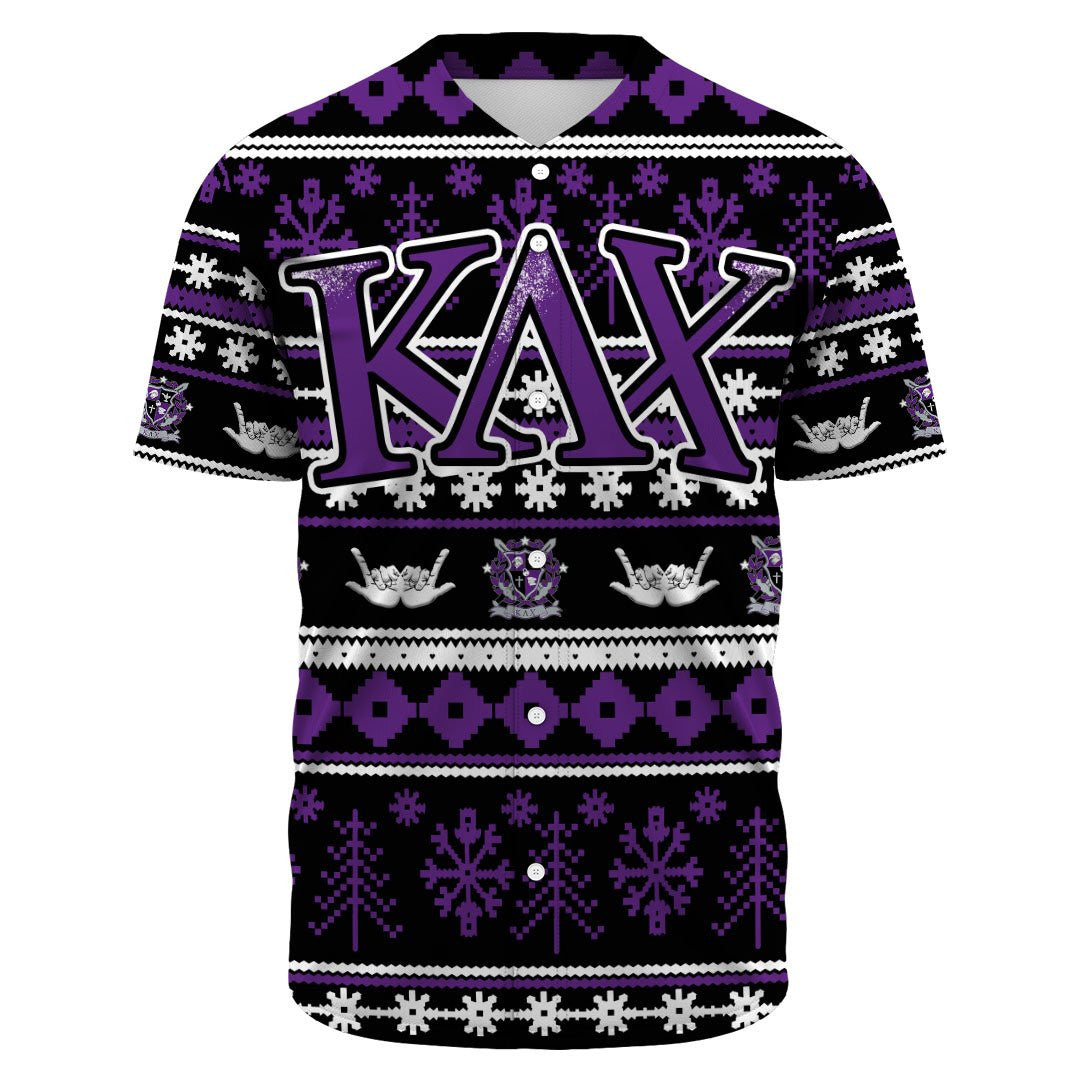 Kappa Lambda Chi Letter Christmas Baseball Jerseys | Africazone.store