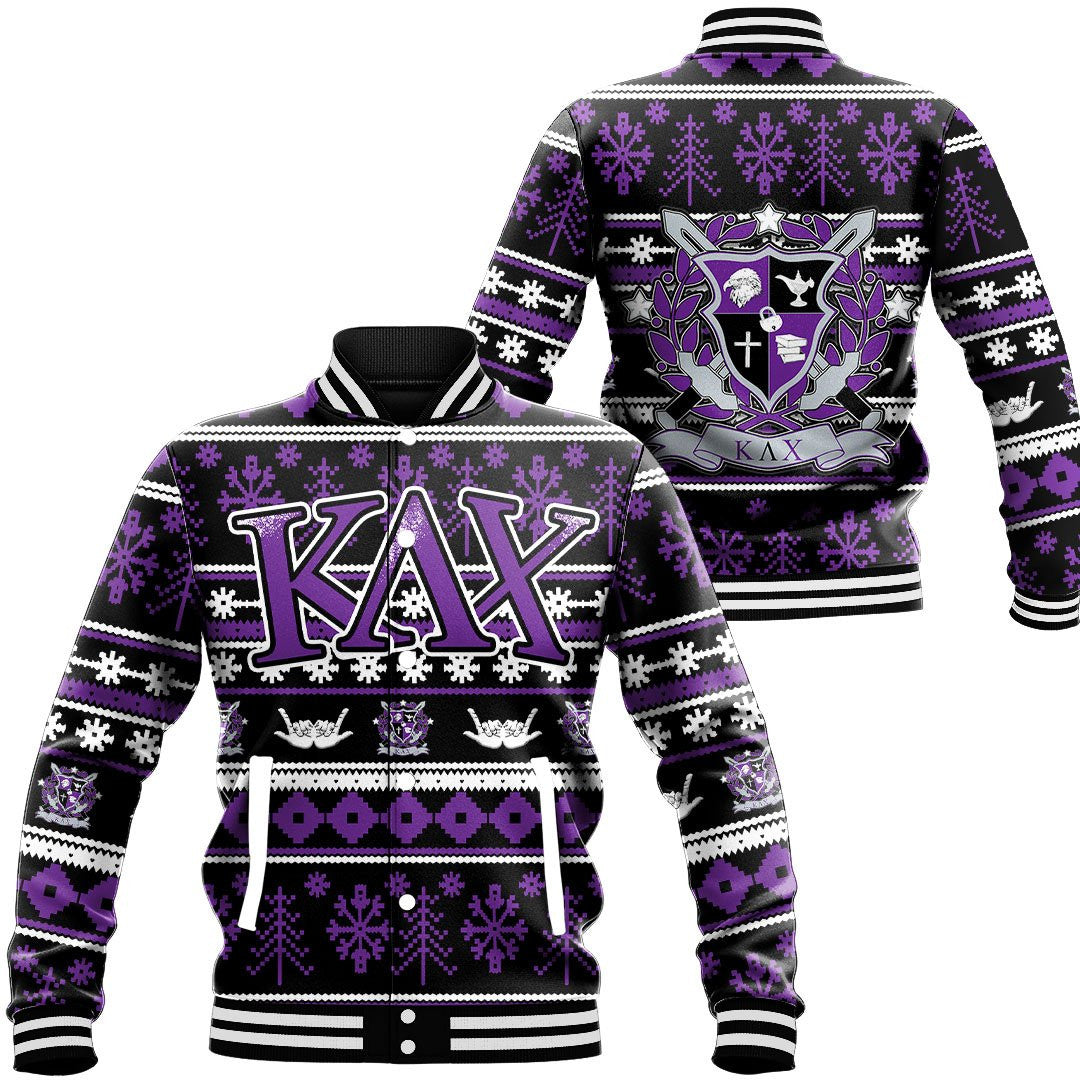 Kappa Lambda Chi Letter Christmas Baseball Jackets | Africazone.store