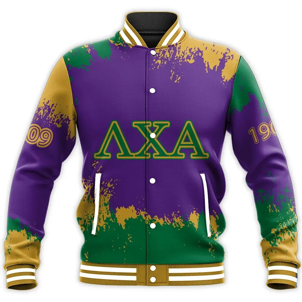 Lambda Chi Alpha Face Style Baseball Jacket | Africa Zone.com