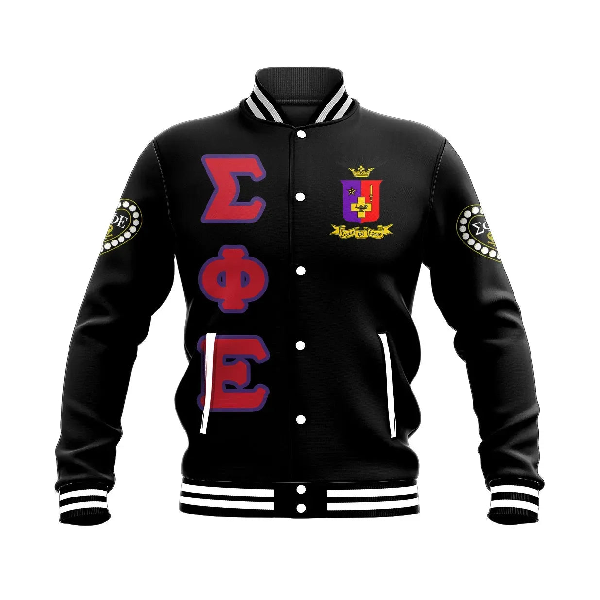 Sigma Phi Epsilon Letters Baseball Jacket | Africa Zone.com