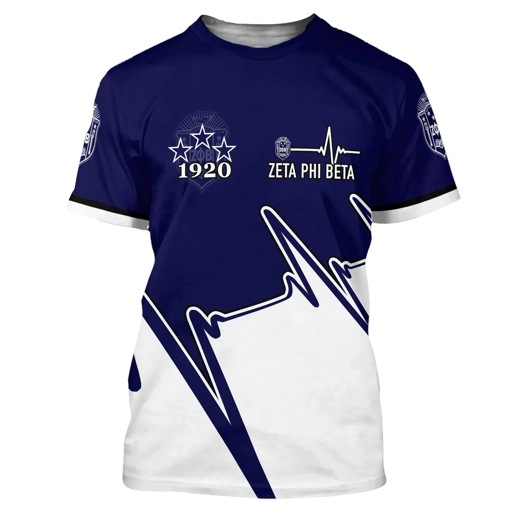 Personalised Heartbeat Zeta Phi Beta T-shirt | Africa Zone.com