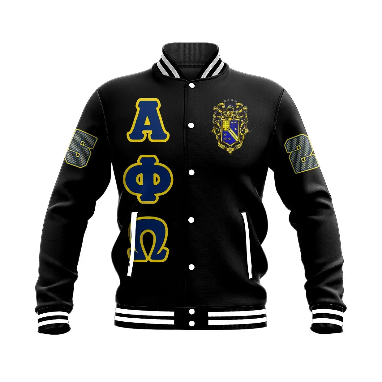 Alpha Phi Omega Letters Baseball Jacket | Africa Zone.com