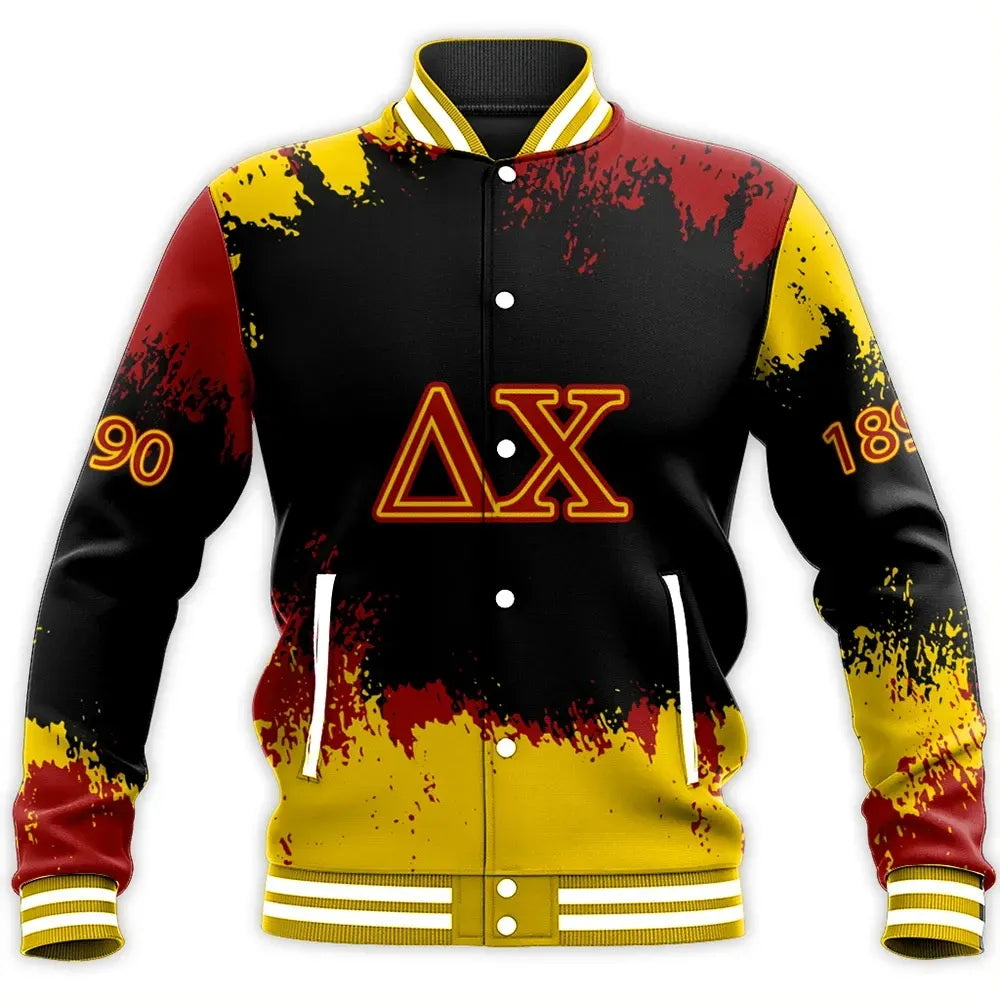 Delta Chi Face Style Baseball Jacket | Africa Zone.com