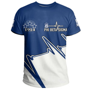 Personalised Heartbeat Phi Beta Sigma T-shirt | Africa Zone