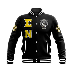 Sigma Nu Letters Baseball Jacket | Getteestore.com