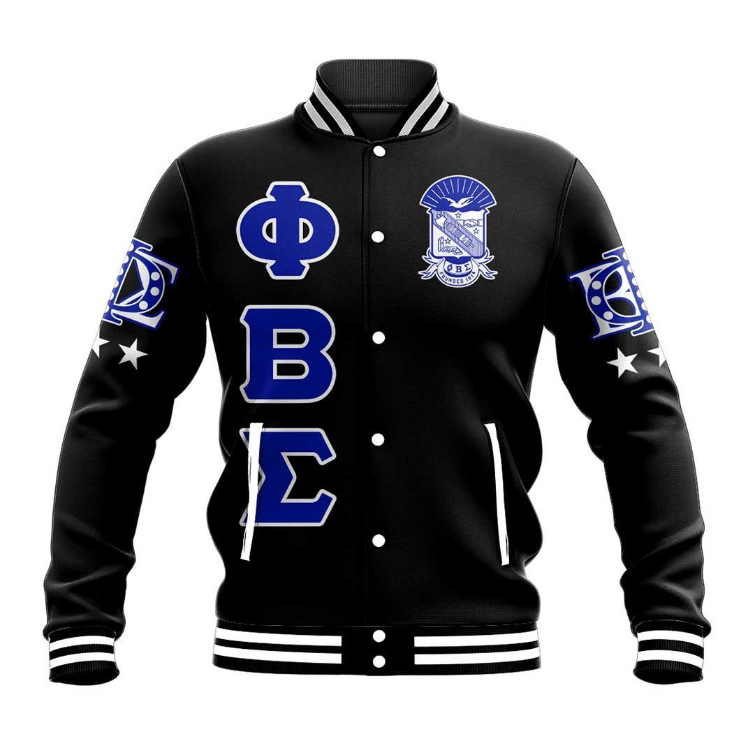 Phi Beta Sigma Letters Baseball Jacket | Getteestore.com