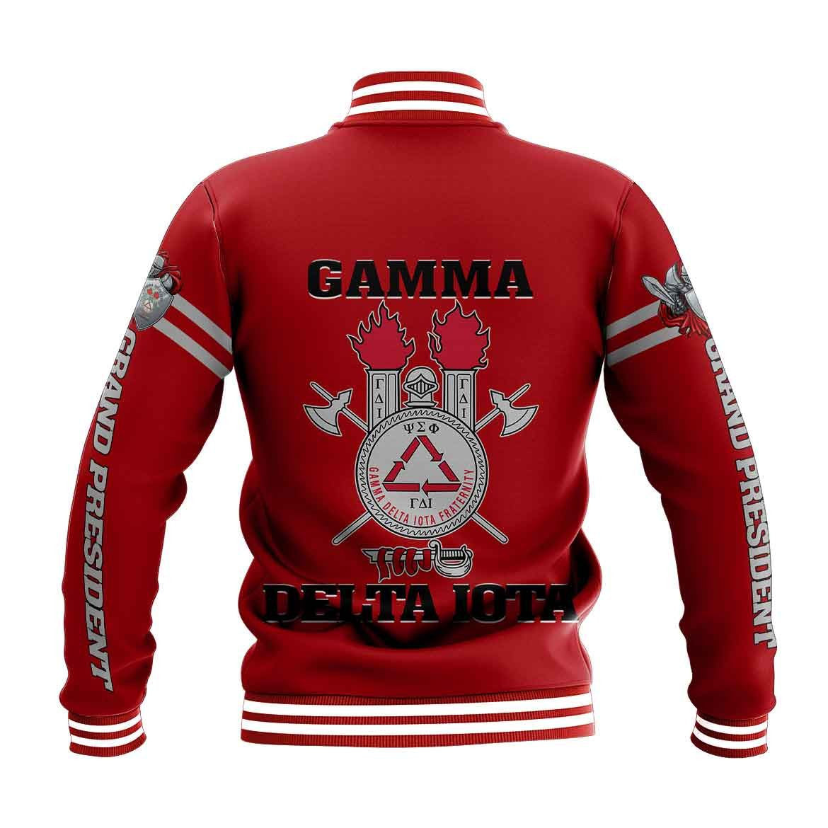 Gamma Delta Iota Red Letters Baseball Jacket
