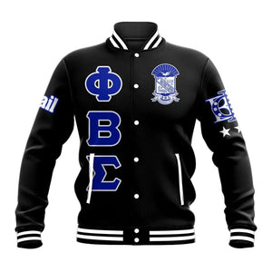 Phi Beta Sigma Letters Fraternity Baseball Jacket | Africazone.store