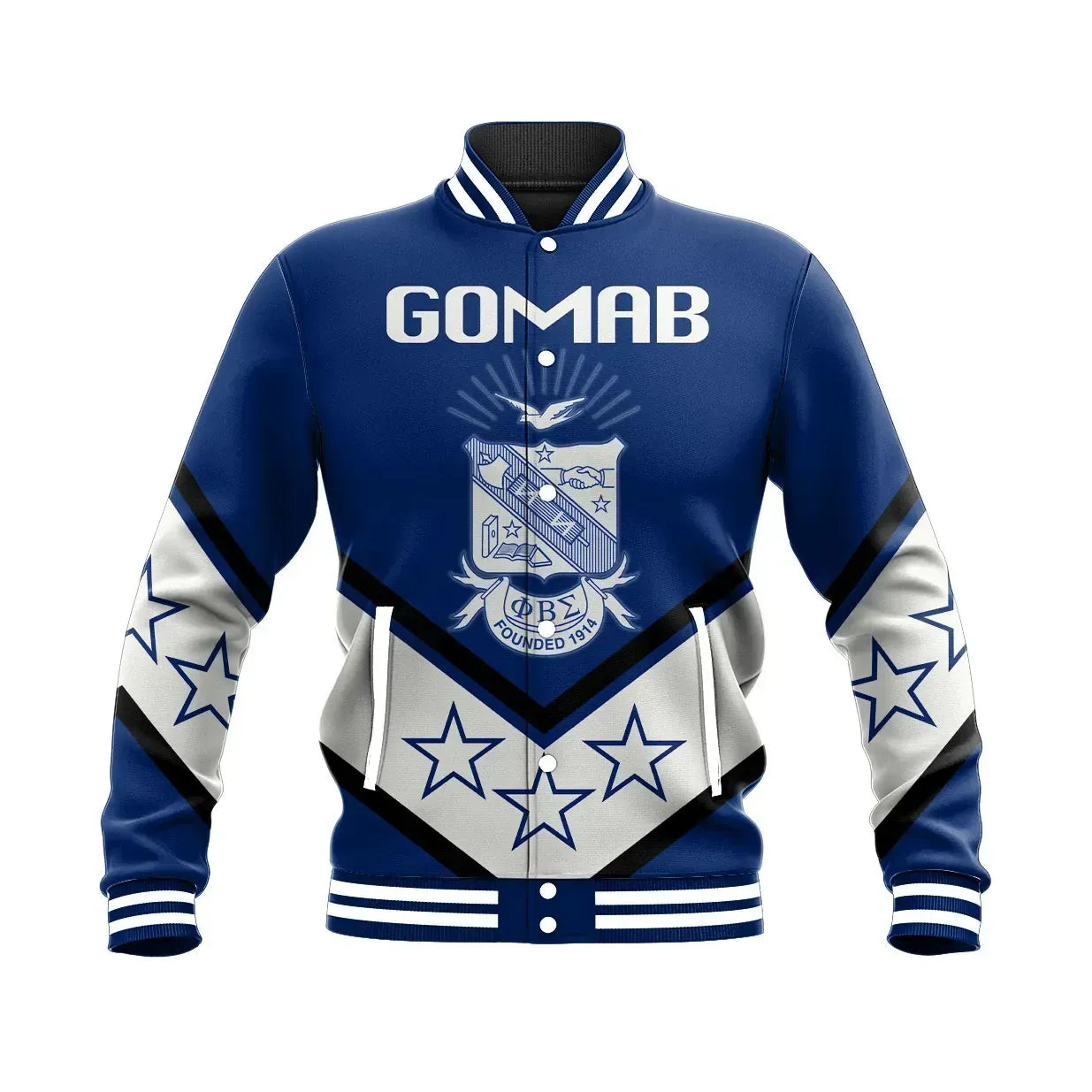Stars Phi Beta Sigma Baseball Jacket | Africazone.store