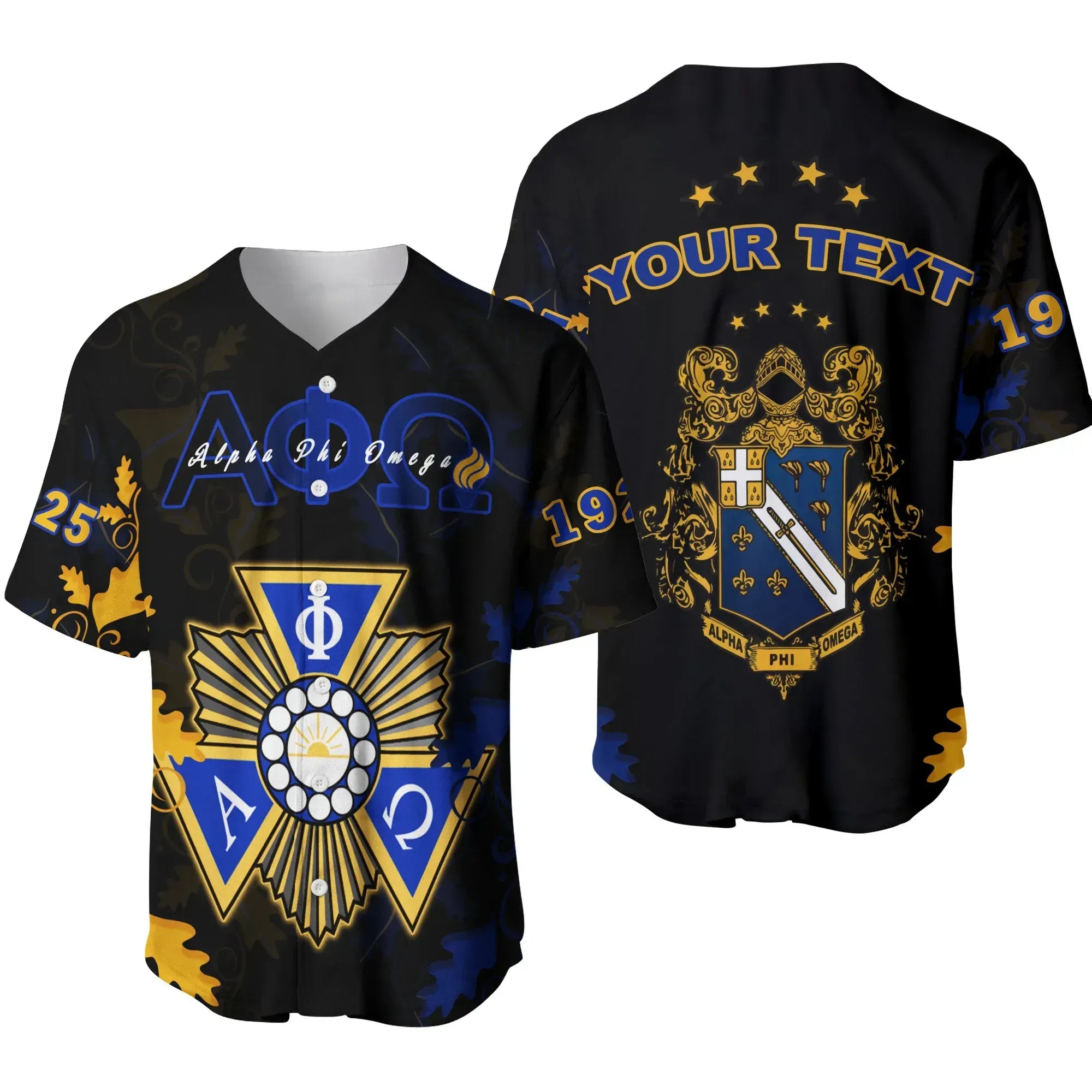 Personalised Alpha Phi Omega mix Oakleaf - APhiO Baseball Jersey