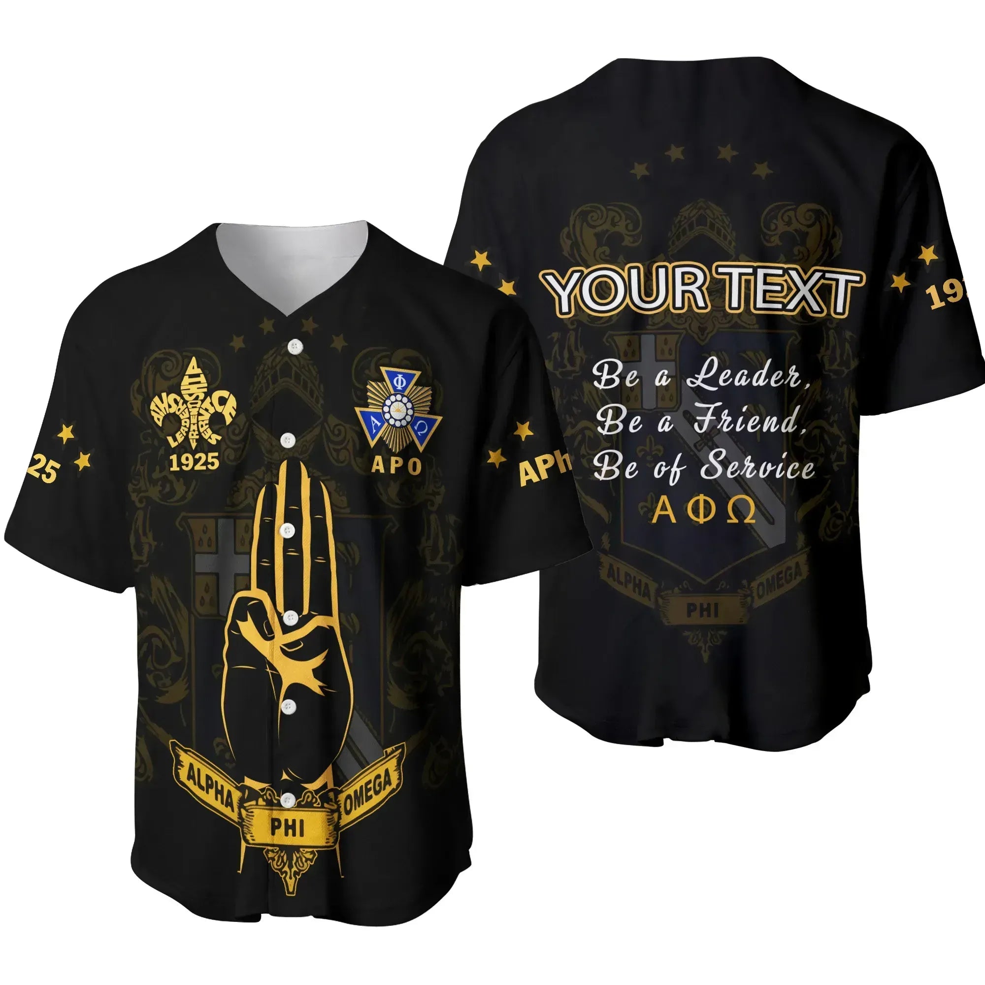 Personalised Alpha Phi Omega The Scout Sign Baseball Jersey