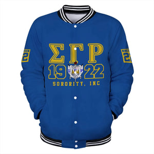 Lux Sigma Gamma Rho Mini Poodle Baseball Jacket