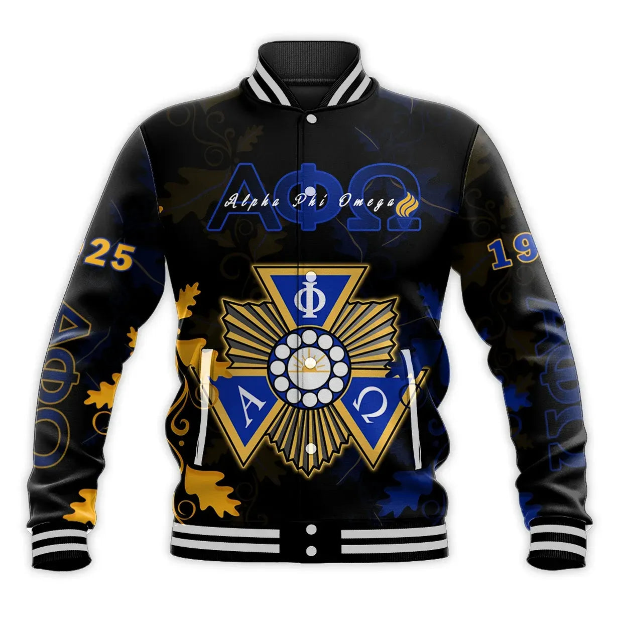 Alpha Phi Omega Mix Oakleaf - Aphio  Baseball Jacket