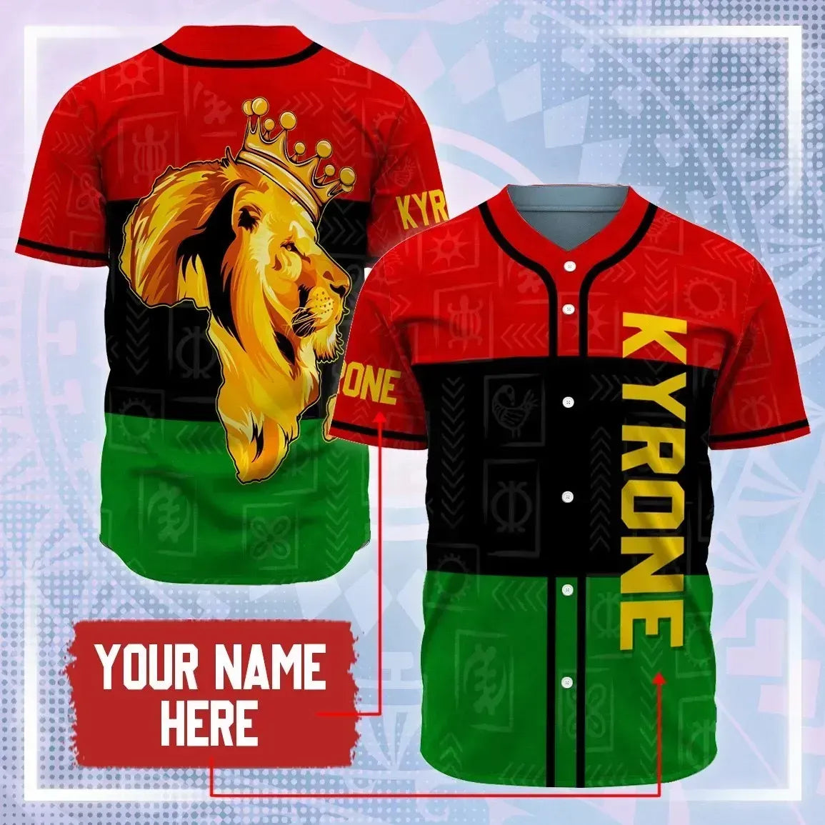 Africa Zone Baseball Jersey - Personalized Pan Africa