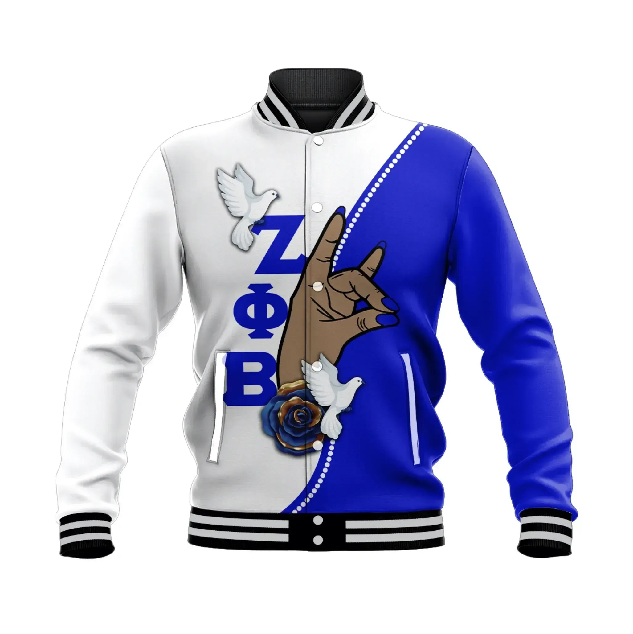 Personalised Zeta Phi Beta African Pattern Simple Style  Baseball Jacket