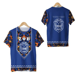 Personalized Zeta Phi Beta African Pattern - Royal Blue T-shirt