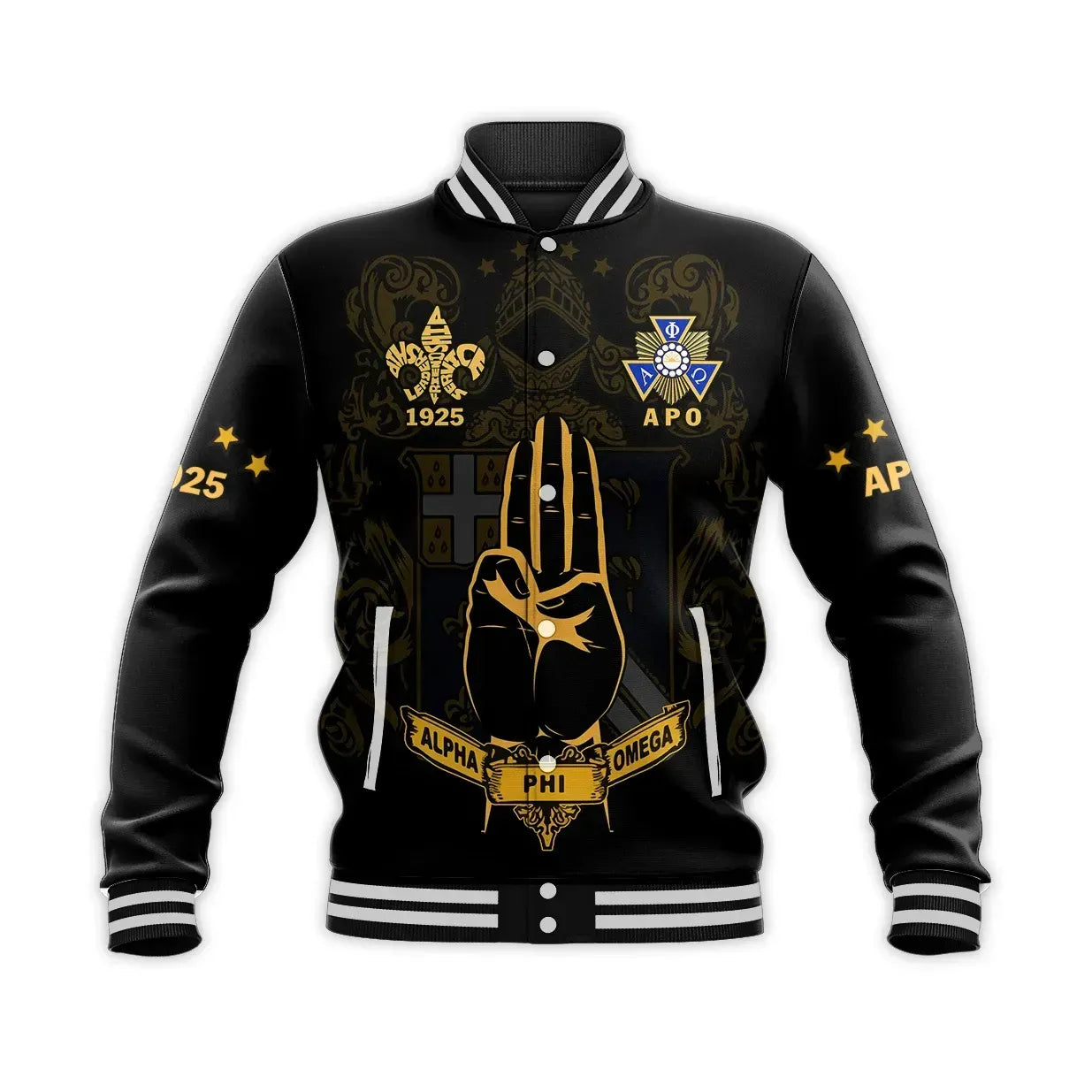 Alpha Phi Omega The Scout Sign  Baseball Jacket