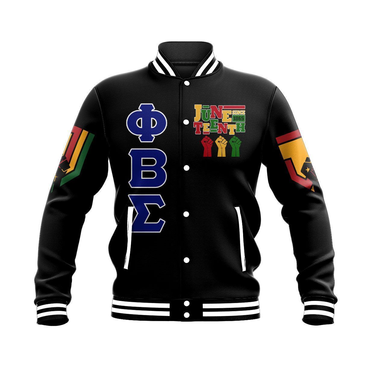Phi Beta Sigma Juneteenth Freedom Baseball Jacket | Africazone.store