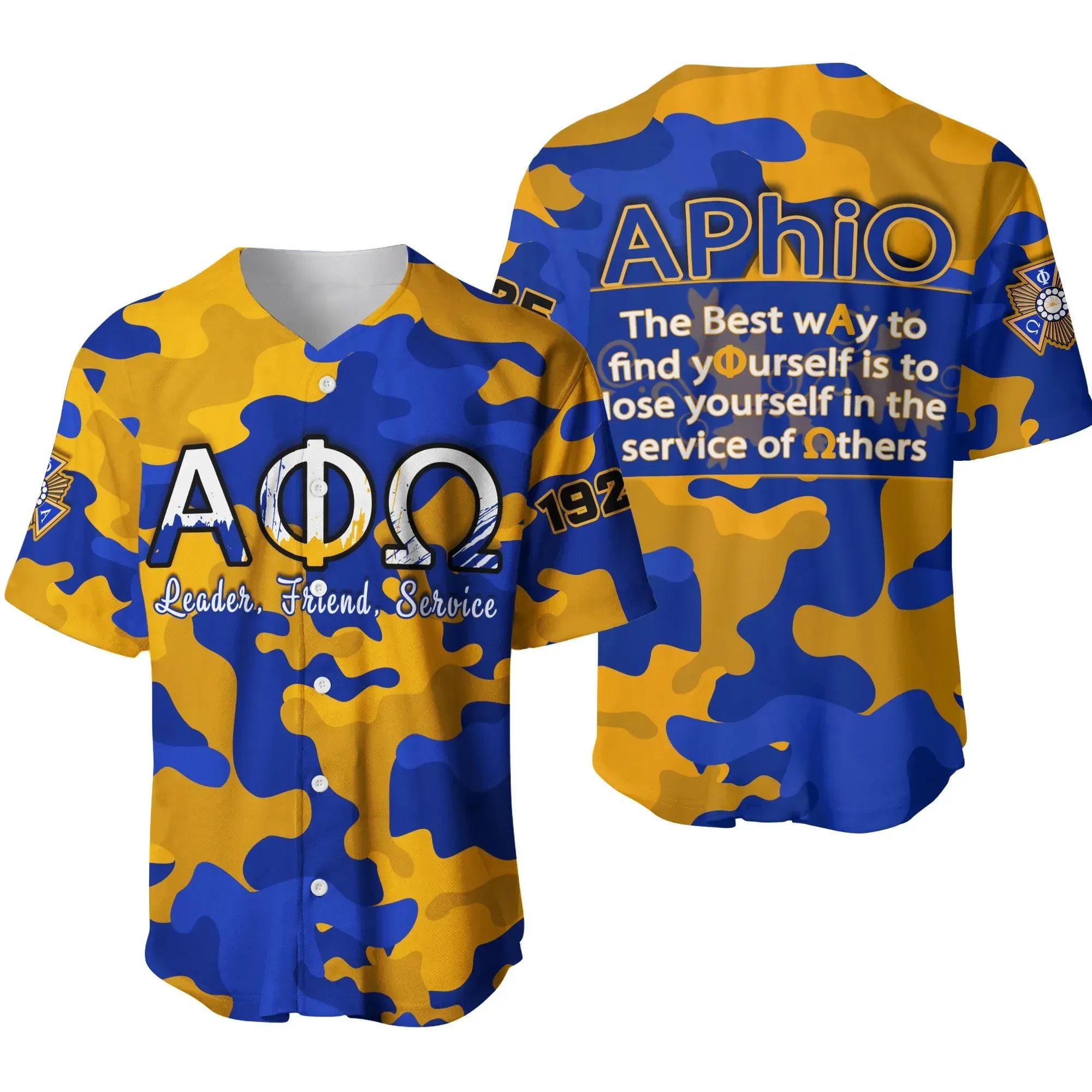 Alpha Phi Omega Version Camouflage Baseball Jersey