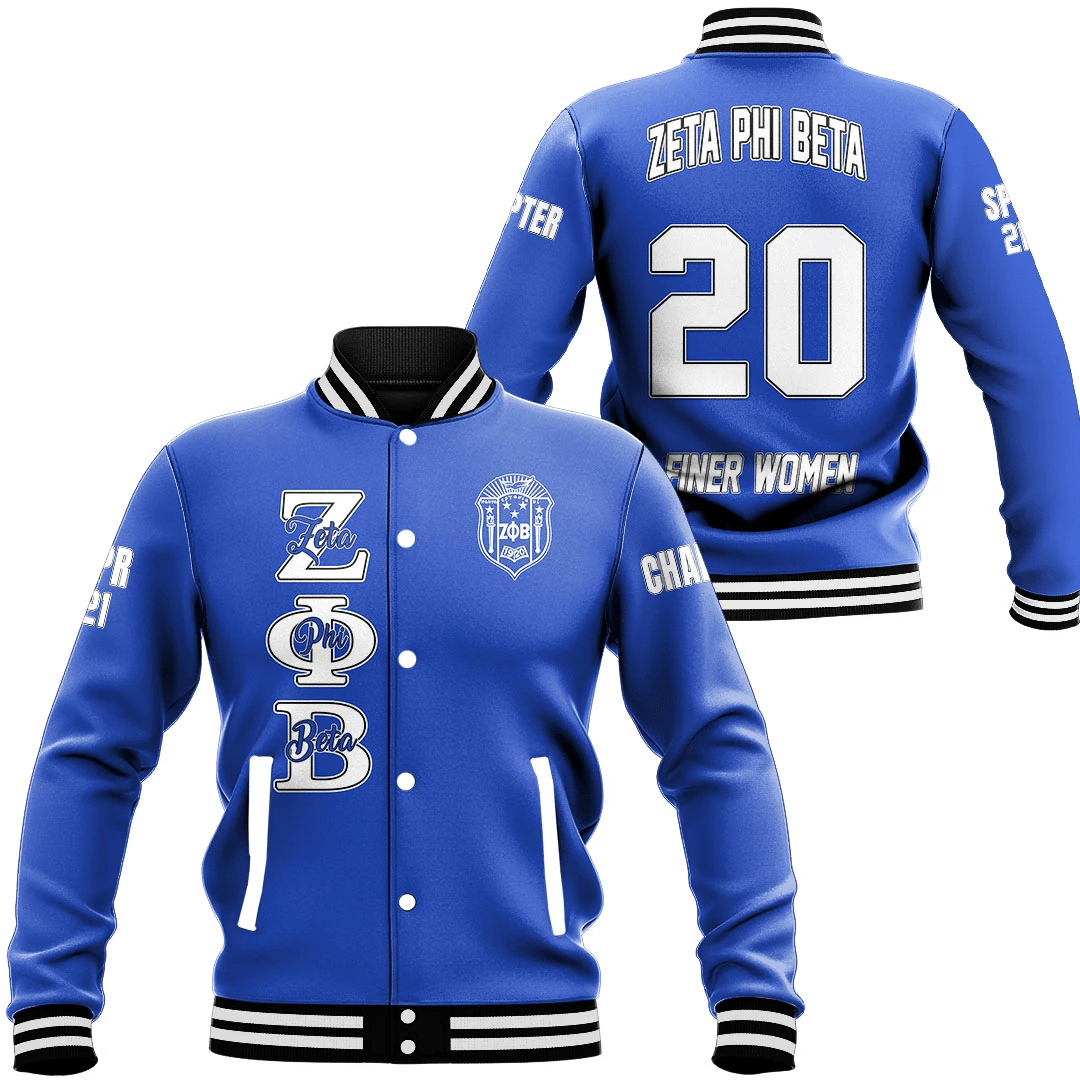 Zeta Phi Beta (Blue) Baseball Jackets | Africazone.store