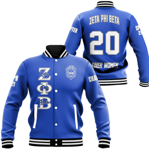 Zeta Phi Beta (Blue) Baseball Jackets | Africazone.store