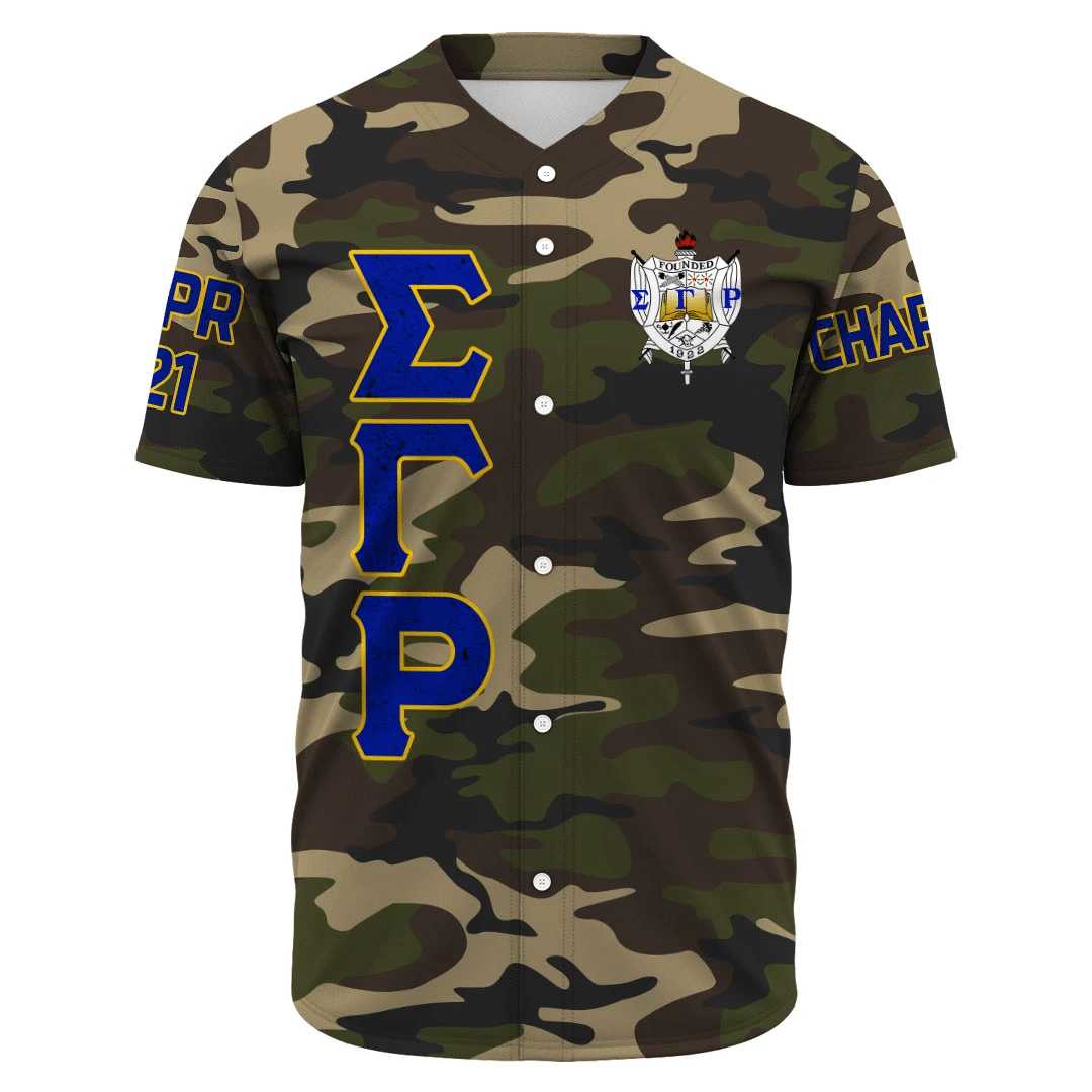 Sigma Gamma Rho Camouflage Baseball Jerseys | Getteestore.com