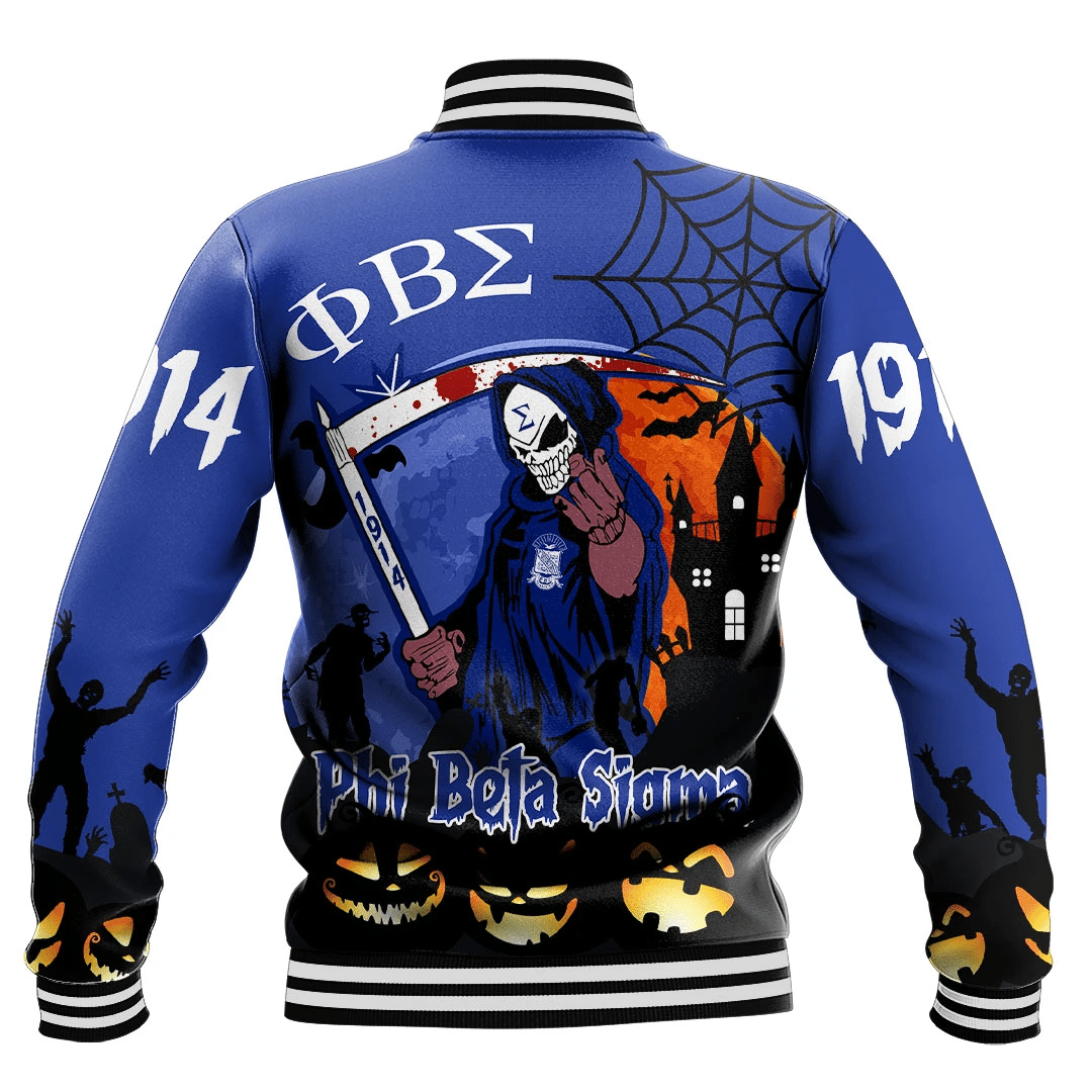 Phi Beta Sigma Halloween Baseball Jackets | Getteestore.com