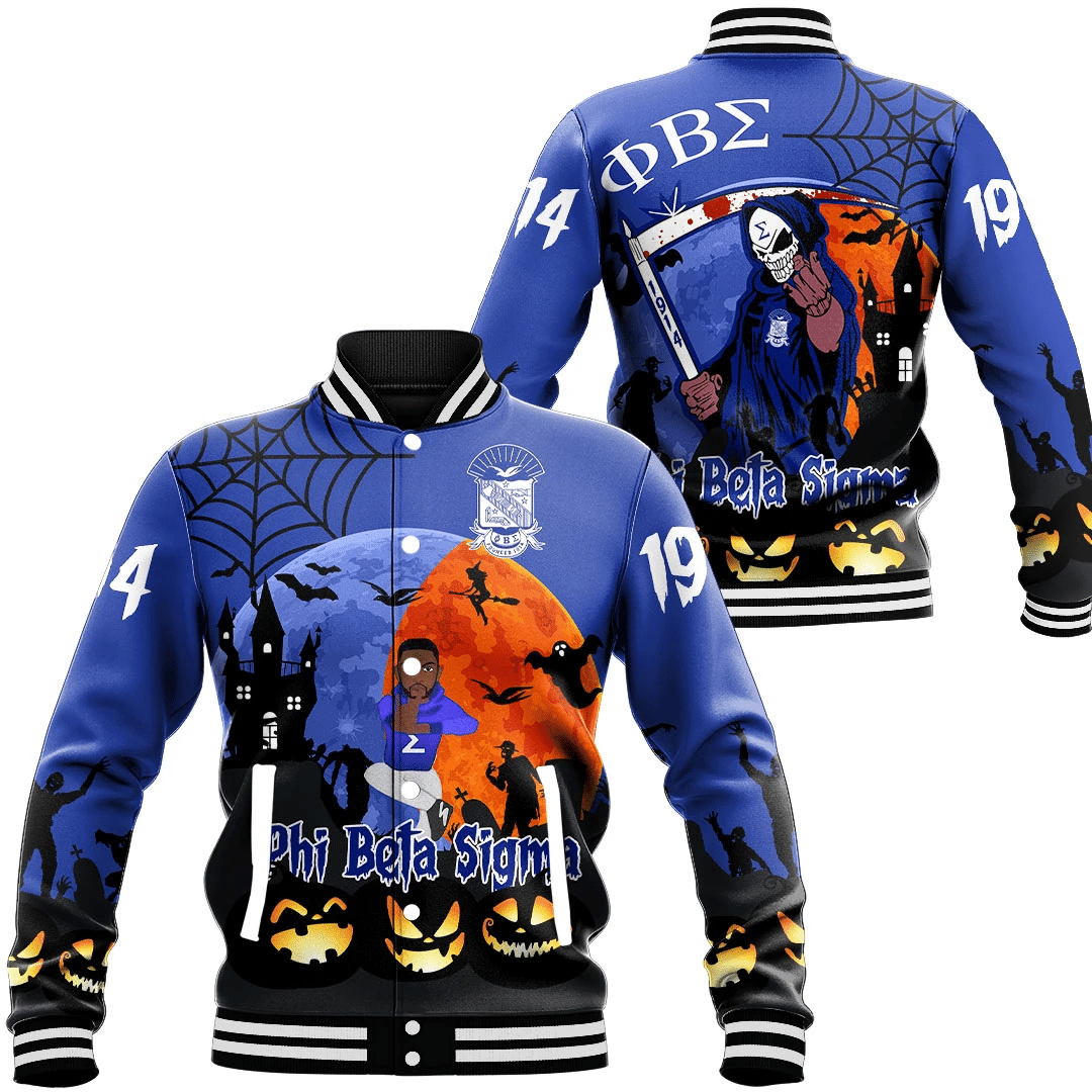 Phi Beta Sigma Halloween Baseball Jackets | Getteestore.com