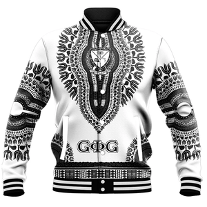 Groove Phi Groove Dashiki (White) Baseball Jackets | Getteestore.com