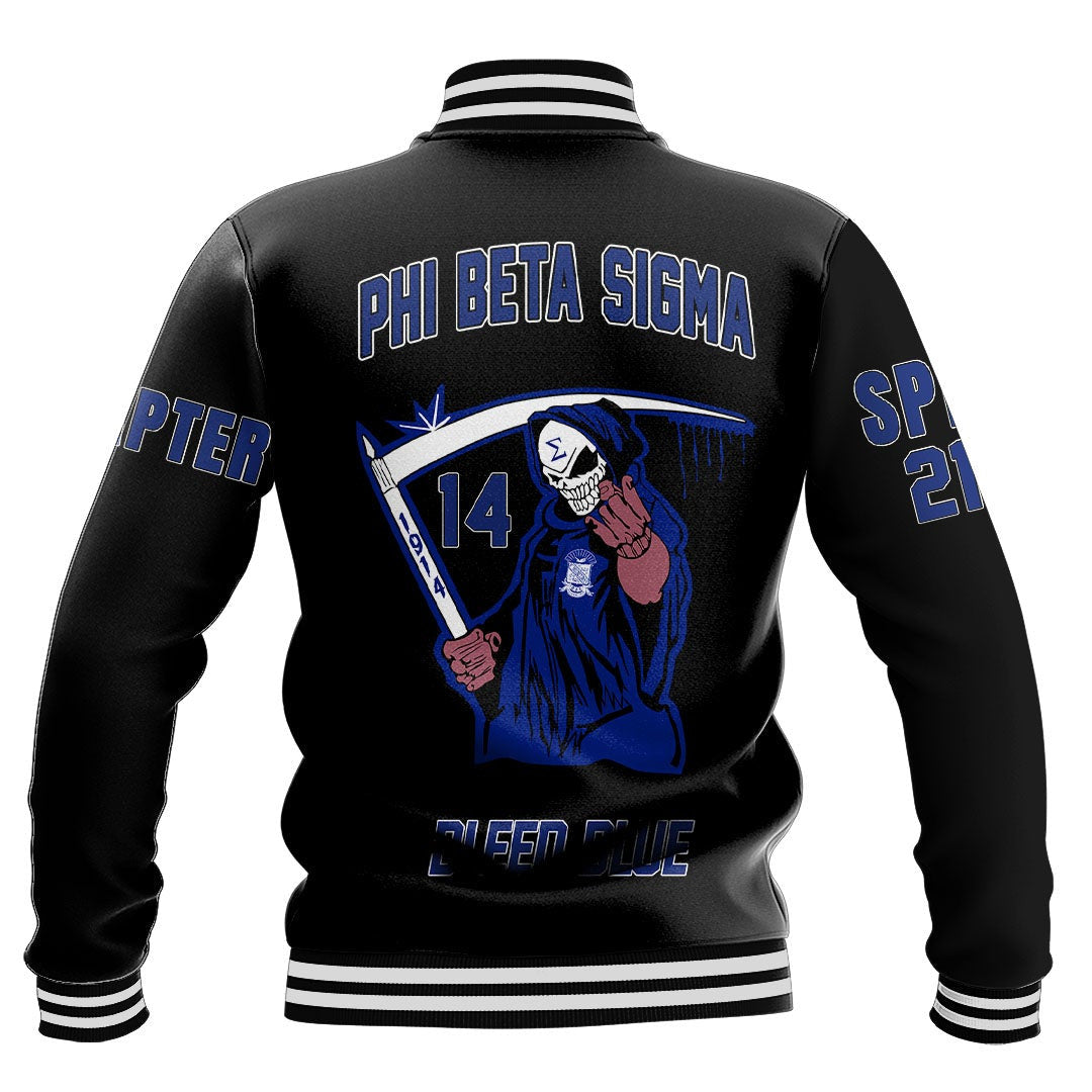 Phi Beta Sigma Bleed Blue Baseball Jackets | Getteestore.com
