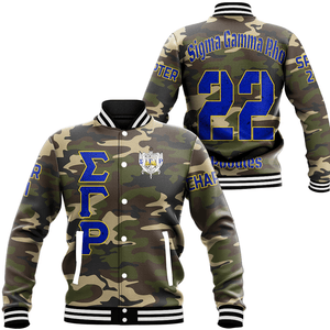 Sigma Gamma Rho Camouflage Baseball Jackets | Getteestore.com