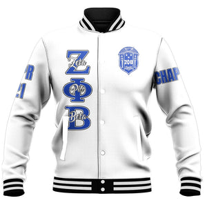Zeta Phi Beta ( White ) Baseball Jackets | Getteestore.com