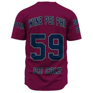 Wine Psi Phi Baseball Jerseys | Getteestore.com