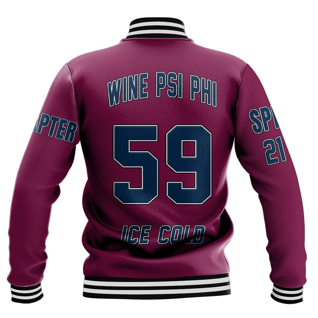 Wine Psi Phi Baseball Jackets | Getteestore.com