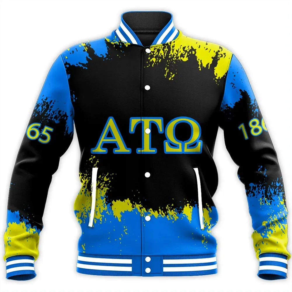 Alpha Tau Omega Face Style Baseball Jacket | Getteestore.com
