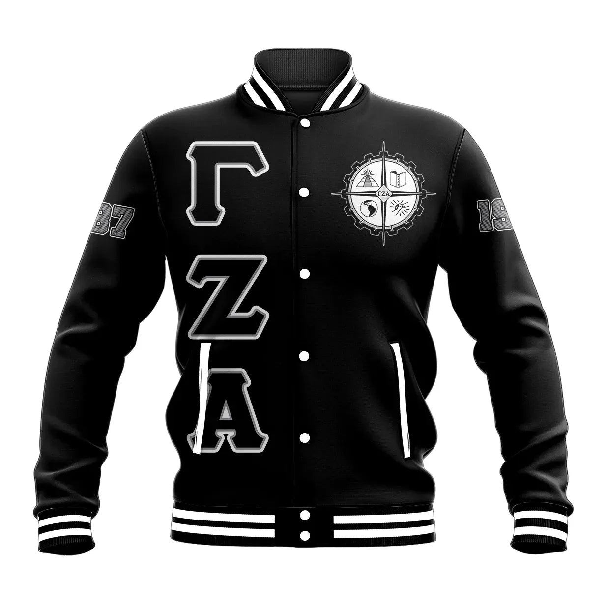 Gamma Zeta Alpha Letters Baseball Jacket | Getteestore.com