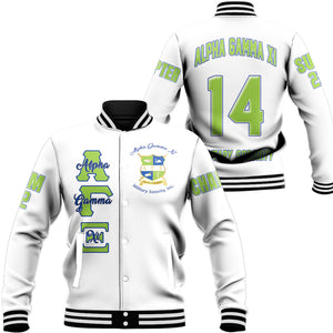 Alpha Gamma Xi (White) Baseball Jackets A31 | Africazone.store