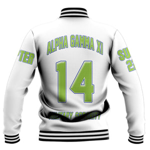 Alpha Gamma Xi (White) Baseball Jackets A31 | Africazone.store