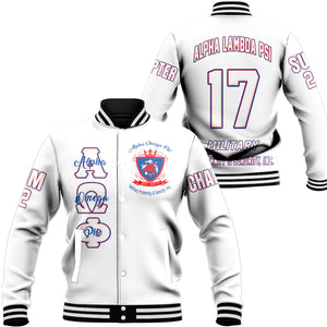Alpha Omega Phi (White) Baseball Jackets A31 | Africazone.store