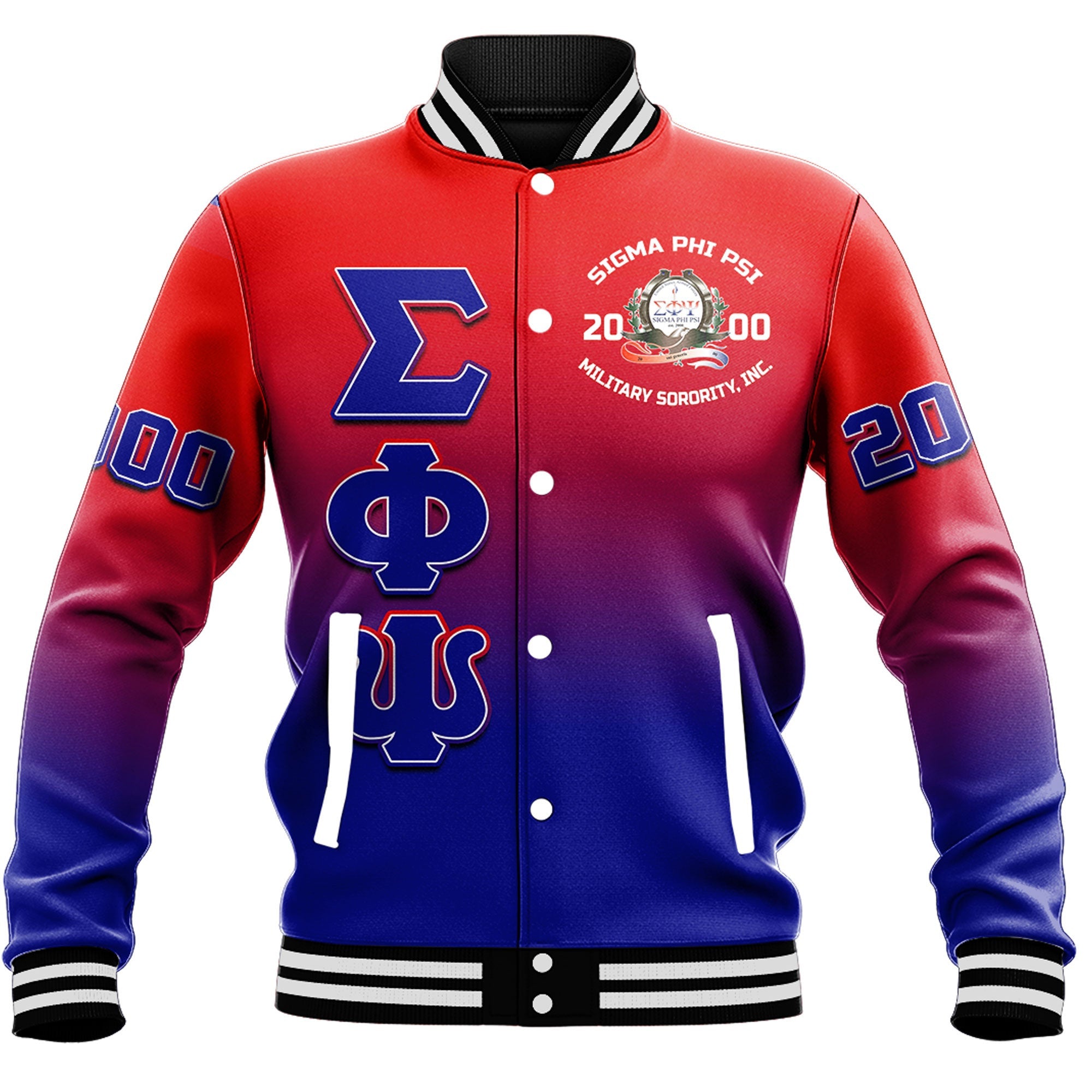 Sigma Phi Psi Gradient Baseball Jackets A31 | Africazone.store