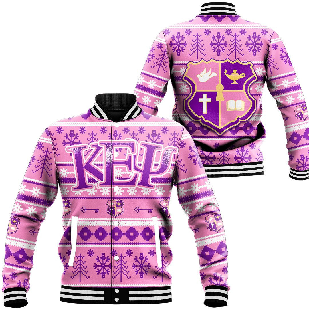 Epsilon Psi Letter Christmas Baseball Jackets | Africazone.store