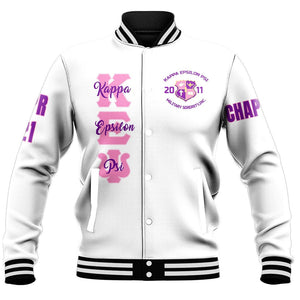 Epsilon Psi (White) Baseball Jackets | Africazone.store
