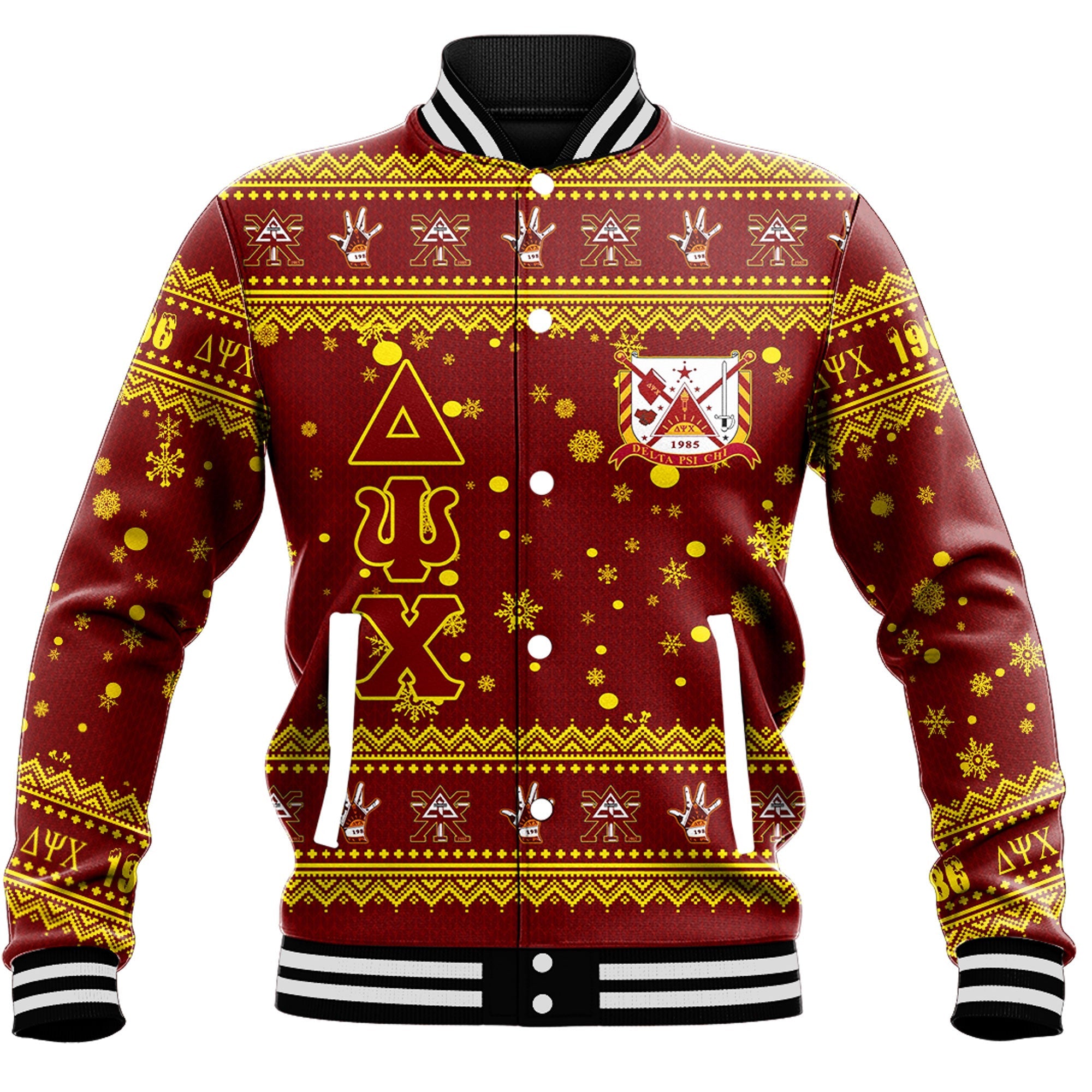 Delta Psi Chi Christmas Baseball Jackets A31 | Africa Zone