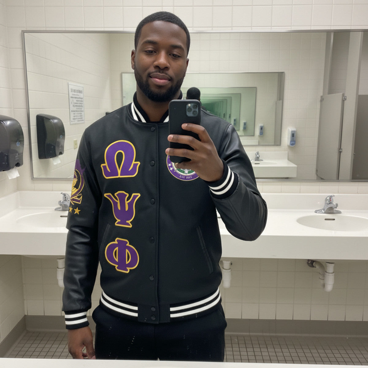 Ques 1911 Brotherhood Purple & Gold Baseball Jacket