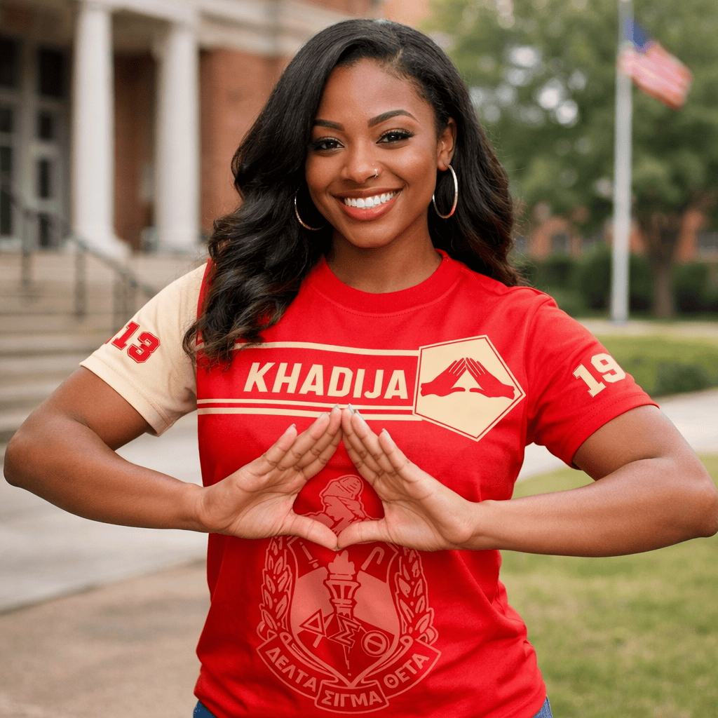 Deltas 1913 Personalized T-Shirt -Custom Name Crimson & Cream (Everyday)