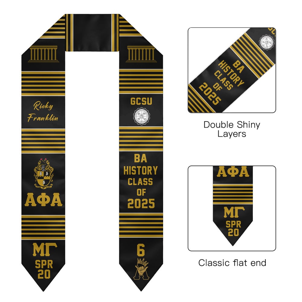 (Custom) Alpha Phi Alpha Fraternity Graduation Stole